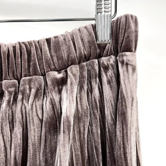 Mystree Purple Crinkled-Velvet Midi Skirt - Picture 3 of 6